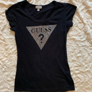 Guess Tops - Guess black rhinestone encrusted t-shirt Guess Tops - Guess black rhinestone encrusted t-shirt